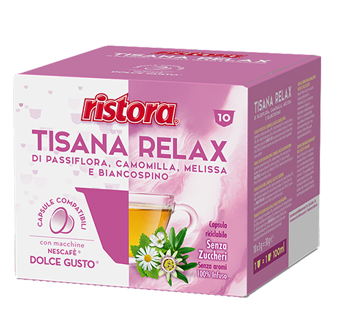 Immagine di 10 capsule Tisana Relax Ristora compatibili Nescafè Dolce Gusto