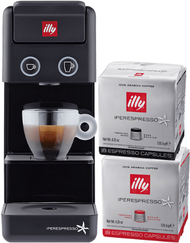 promozione-macchina-illy-iperespresso-y3-espressocoffee-nera-86-capsule