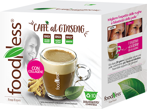 Foodness 10 capsule Caffè al Ginseng con Collagene compatibili