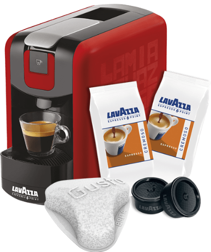 macchina-lavazza-ep-mini-rossa-100-capsule-cremoso-filtro-brita