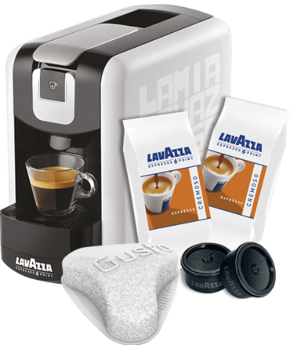 macchina-lavazza-ep-mini-bianca-100-capsule-cremoso-filtro-brita