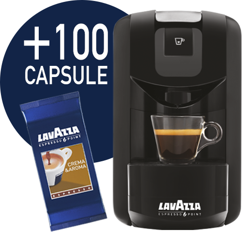 macchina-lavazza-ep-mini-nera-100-capsule-lavazza-espresso-point-crema-aroma