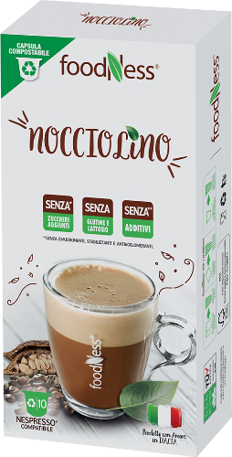 Foodness 10 capsule Nocciolino compostabili compatibili Nespresso