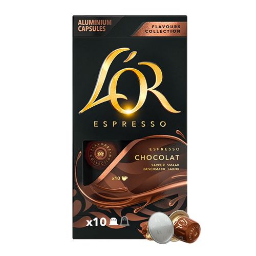Immagine di 10 Capsule L'OR Espresso Chocolate in alluminio compatibili Nespresso