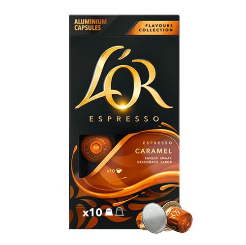 Immagine di 10 Capsule L'OR Espresso Caramel in alluminio compatibili Nespresso