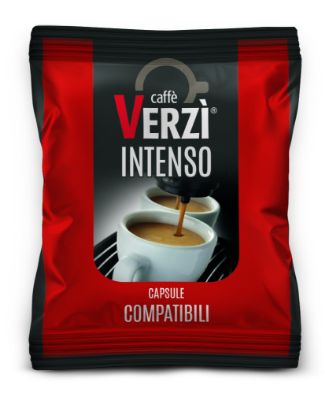 100 Capsule caffè Verzì miscela Intenso Monodose compatibile Espresso Point