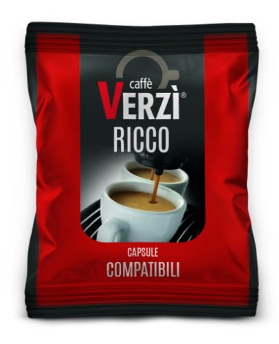 Immagine di 100 Capsule caffè Verzì miscela Ricco Monodose compatibile Espresso Point