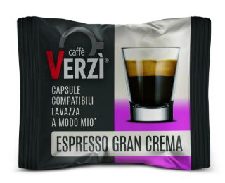 50 Capsule caffè Verzì miscela Espresso Gran Crema Monodose compatibile A Modo Mio  