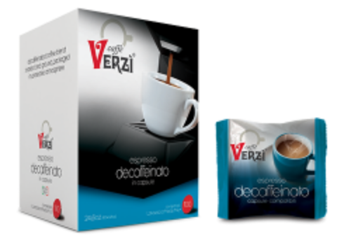 Immagine di 100 Capsule caffè Verzì miscela Decaffeinato Monodose compatibile A Modo Mio   