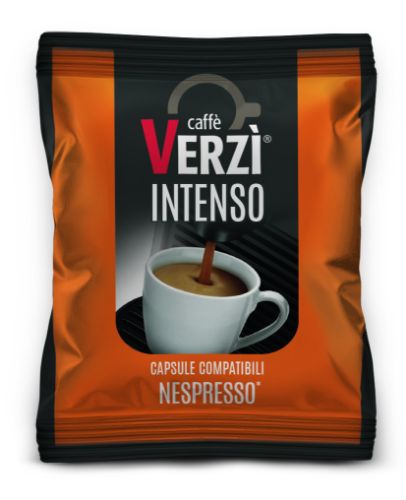 Immagine di 100 Capsule caffè Verzì miscela Intenso Monodose compatibile Nespresso 