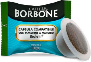 100 capsule Borbone Dek Compatibili Bialetti