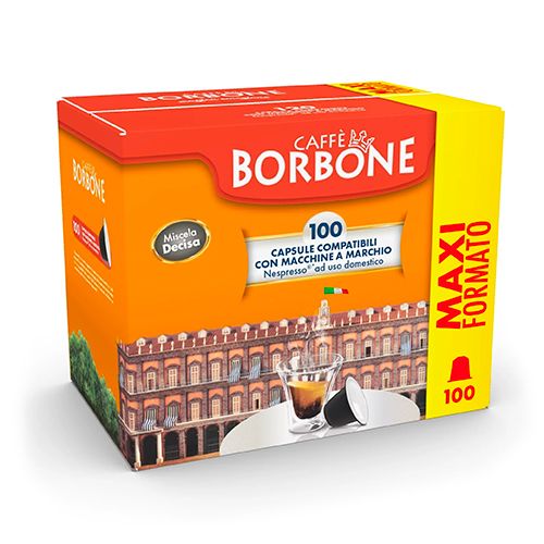 Immagine di 100 Capsule Caffè Borbone miscela DECISA compatibili Nespresso