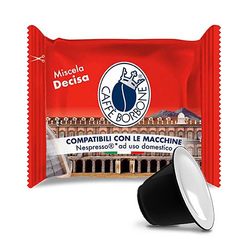 Immagine di 100 Capsule Caffè Borbone miscela DECISA compatibili Nespresso