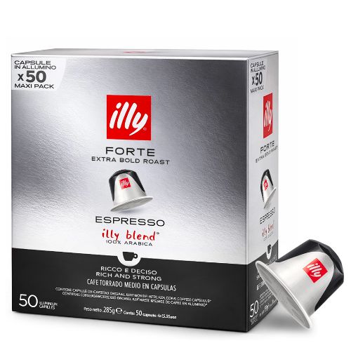 Immagine di 50 Capsule Illy Forte in alluminio Compatibili Nespresso